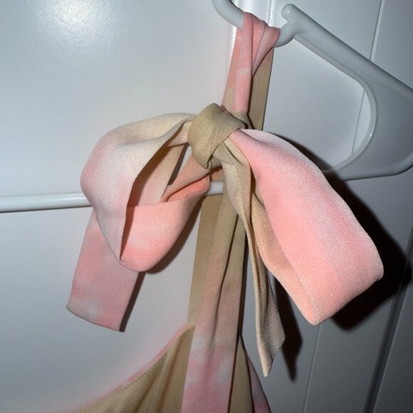 Entro Tan and Pink Watercolor Romper - Picture 3 of 7